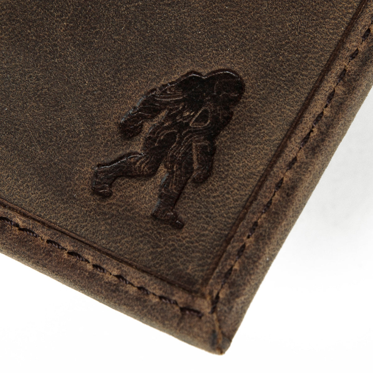Eddie Bauer Leather Trifold Wallet With Embossed Sasquatch alternate view 3