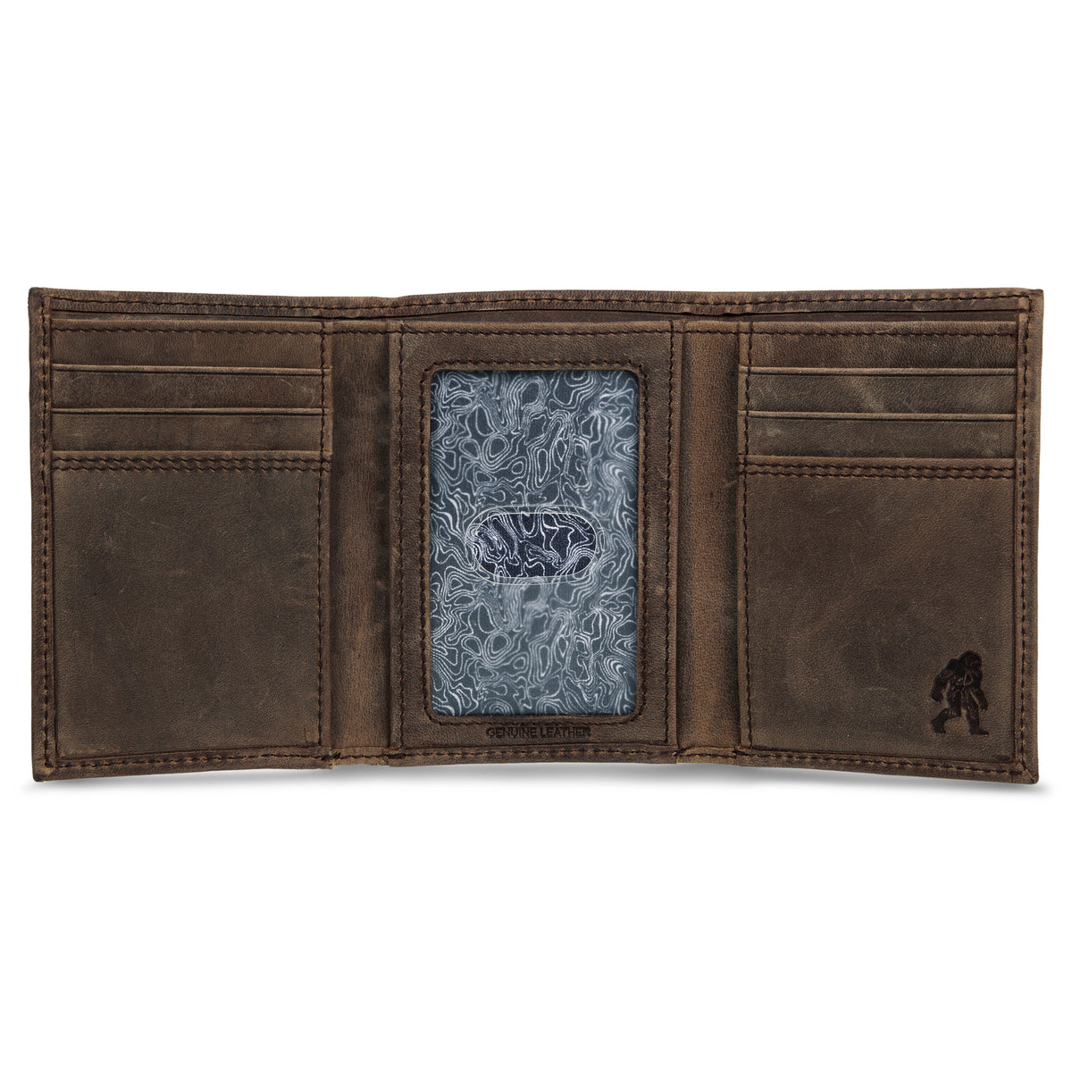 Eddie Bauer Leather Trifold Wallet With Embossed Sasquatch alternate view 5