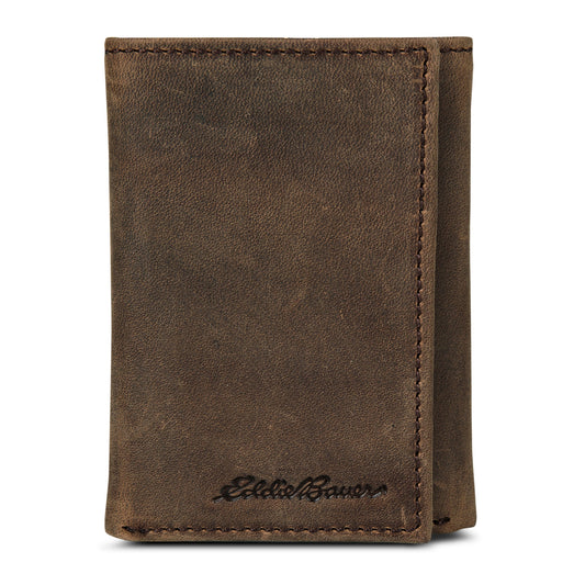 Eddie Bauer Leather Trifold Wallet With Embossed Sasquatch product image