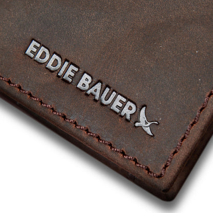 Eddie Bauer Money Clip Bifold Leather Wallet With Embossed Sasquatch alternate view 2