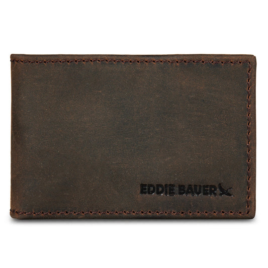 Eddie Bauer Money Clip Bifold Leather Wallet With Embossed Sasquatch product image