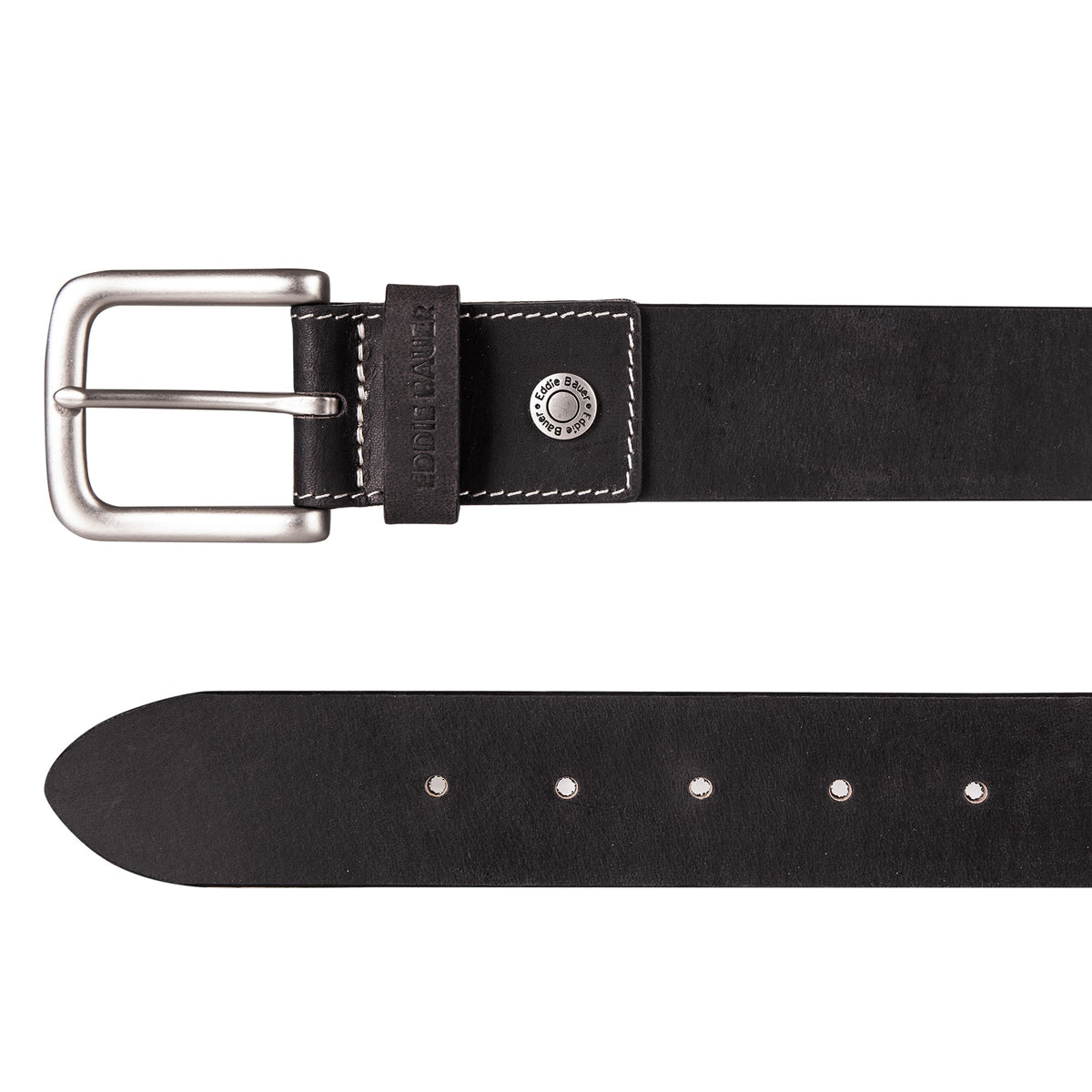Eddie Bauer Men's Bridle Leather Belt With Nickel Finish Buckle alternate view 1