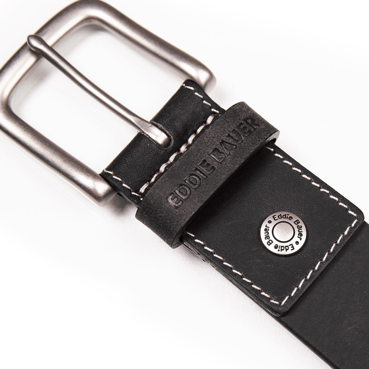 Eddie Bauer Men's Bridle Leather Belt With Nickel Finish Buckle alternate view 2