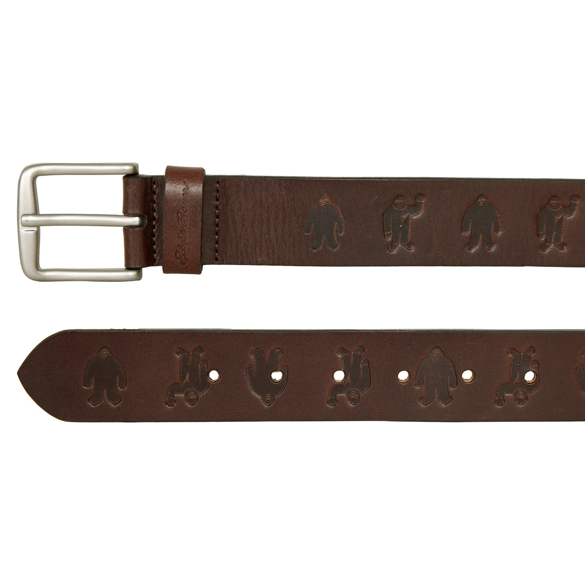 Eddie Bauer Men's Embossed Sasquatch Harness Leather Belt alternate view 1