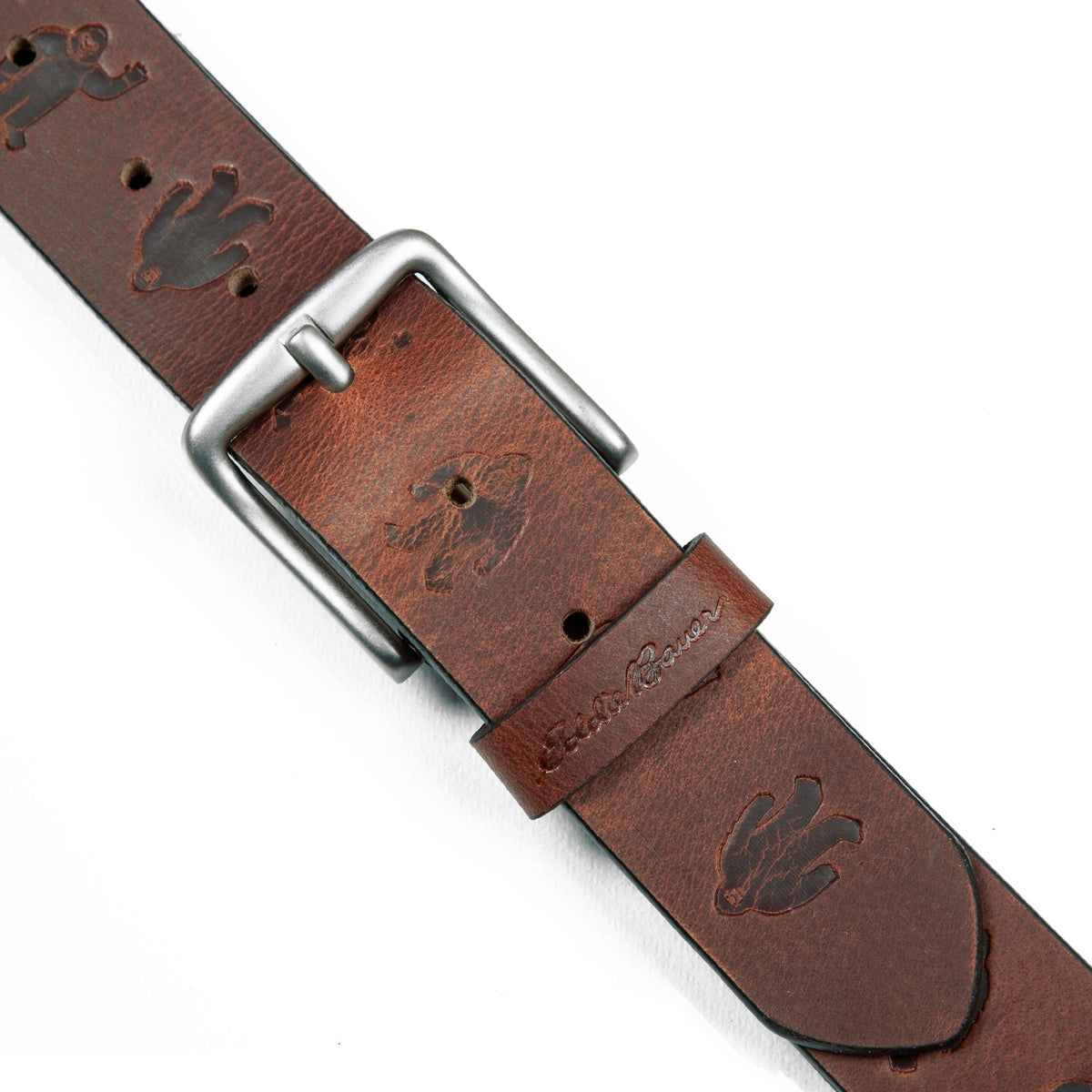 Eddie Bauer Men's Embossed Sasquatch Harness Leather Belt alternate view 4