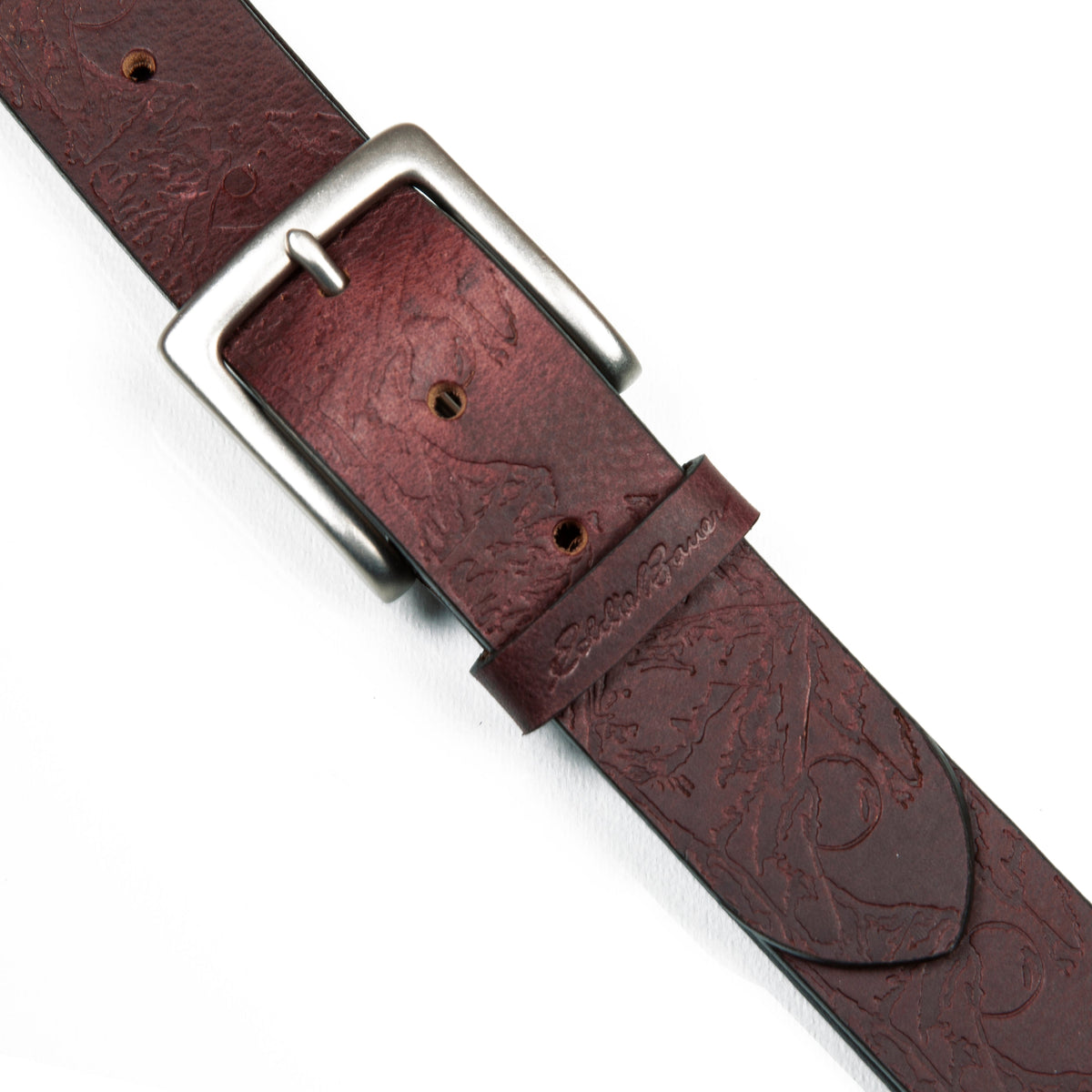 Eddie Bauer Men's Debossed Live Your Adventure Leather Belt alternate view 3