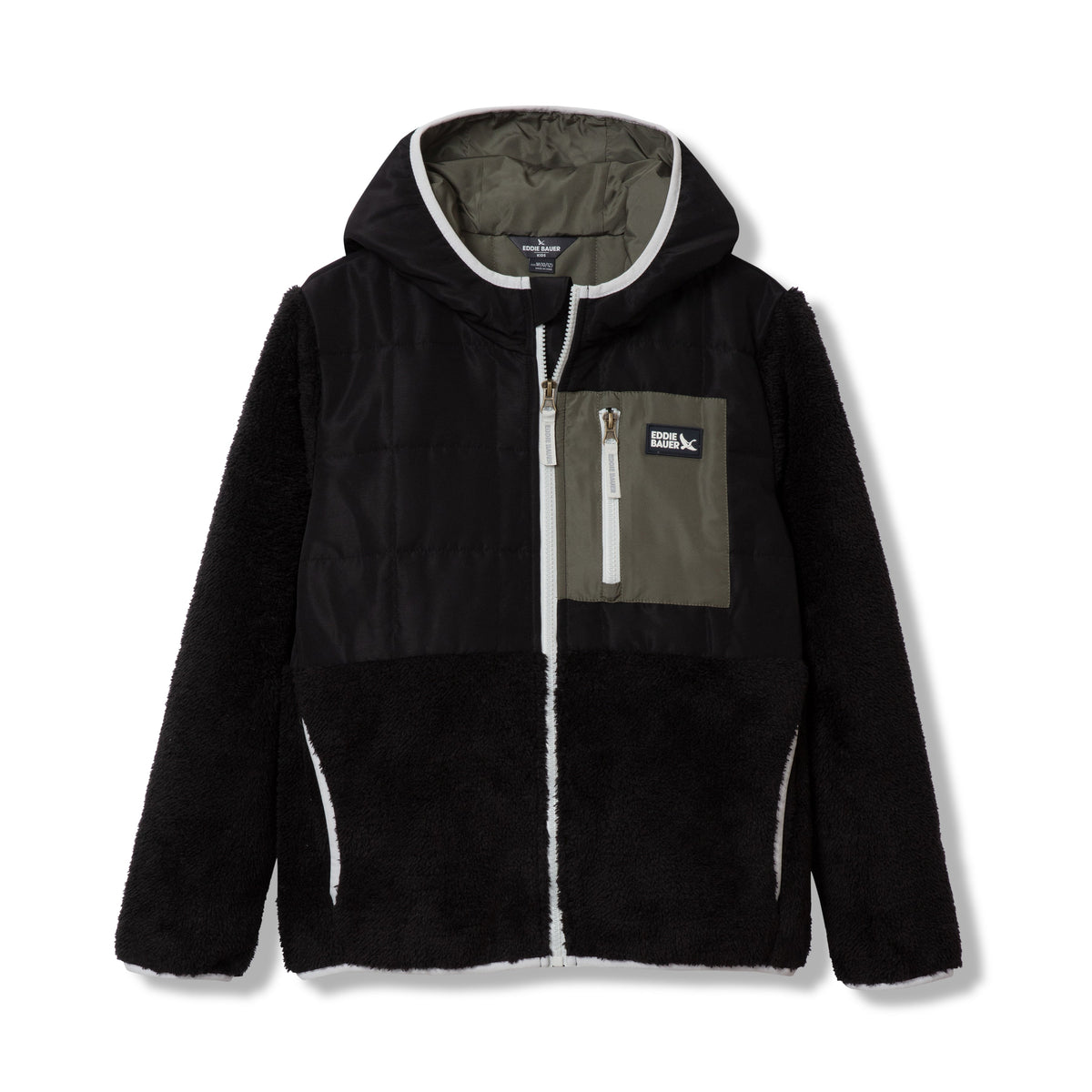 Eddie Bauer Kids Fleece Mixed Media Hooded Jacket product image