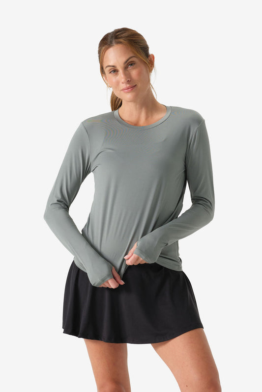 Women's Aeris DriComfort Long Sleeve Tee - Sage by Fieldsheer