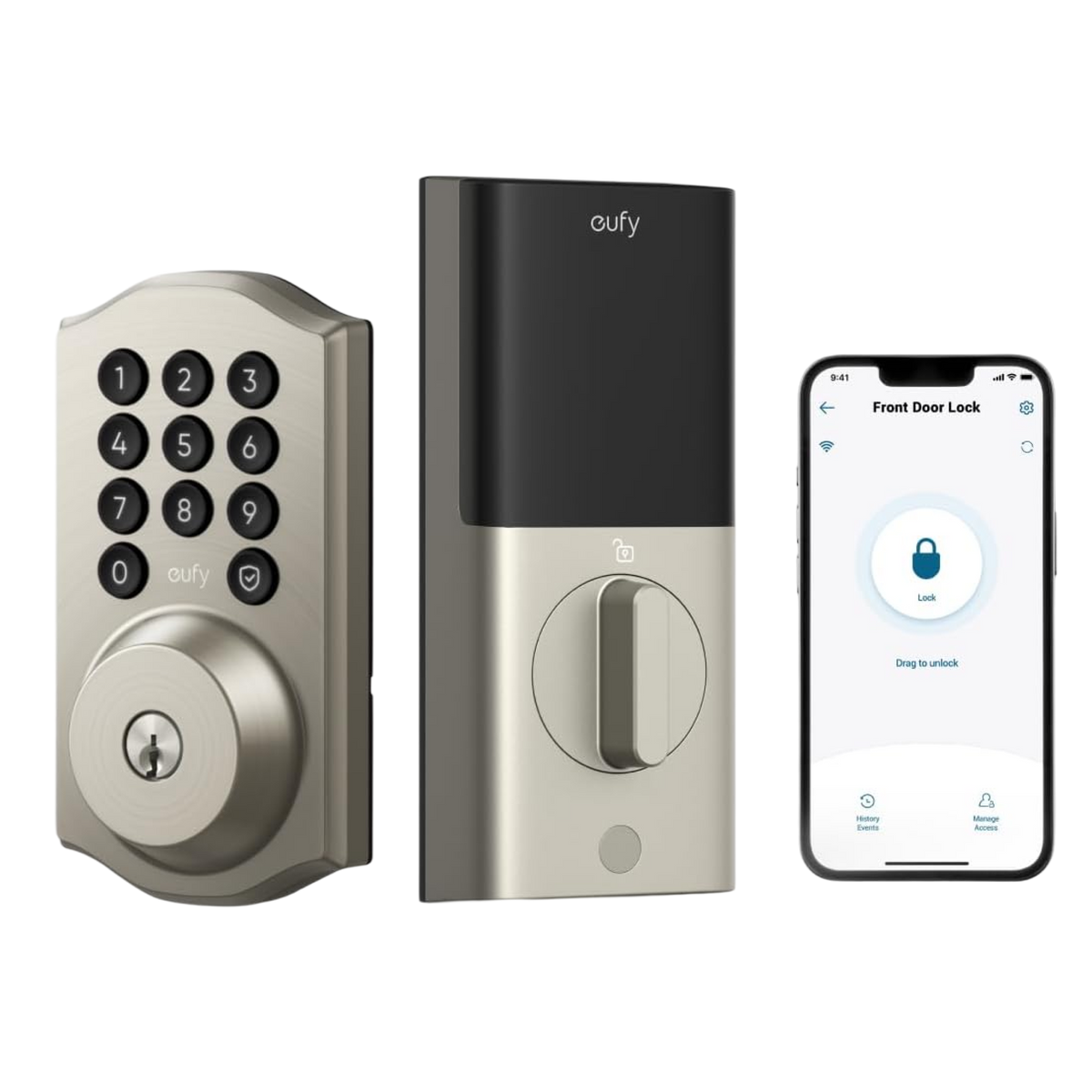 eufy Security Smart Lock C30, Traditional, Nickel black