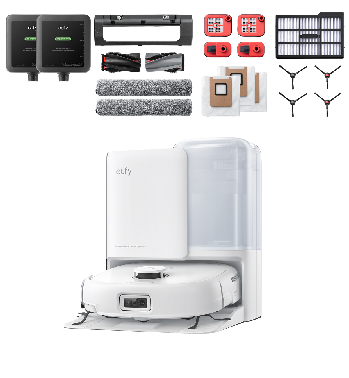 eufy Robot Vacuum Omni E25 White + Accessories Package + Cleaning Solution*2 White