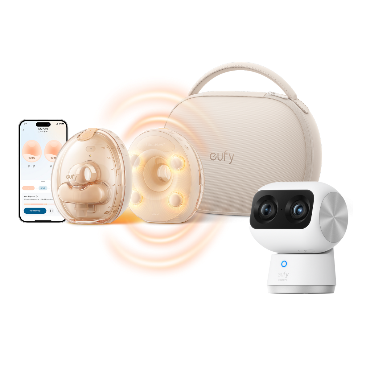 eufy Wearable Breast Pump S2 Pro & Indoor Cam S350 White