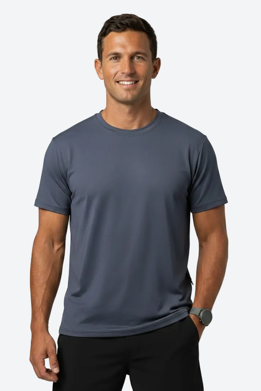Men's Baseline DriComfort Short Sleeve Tee - Arctic Blue by Fieldsheer