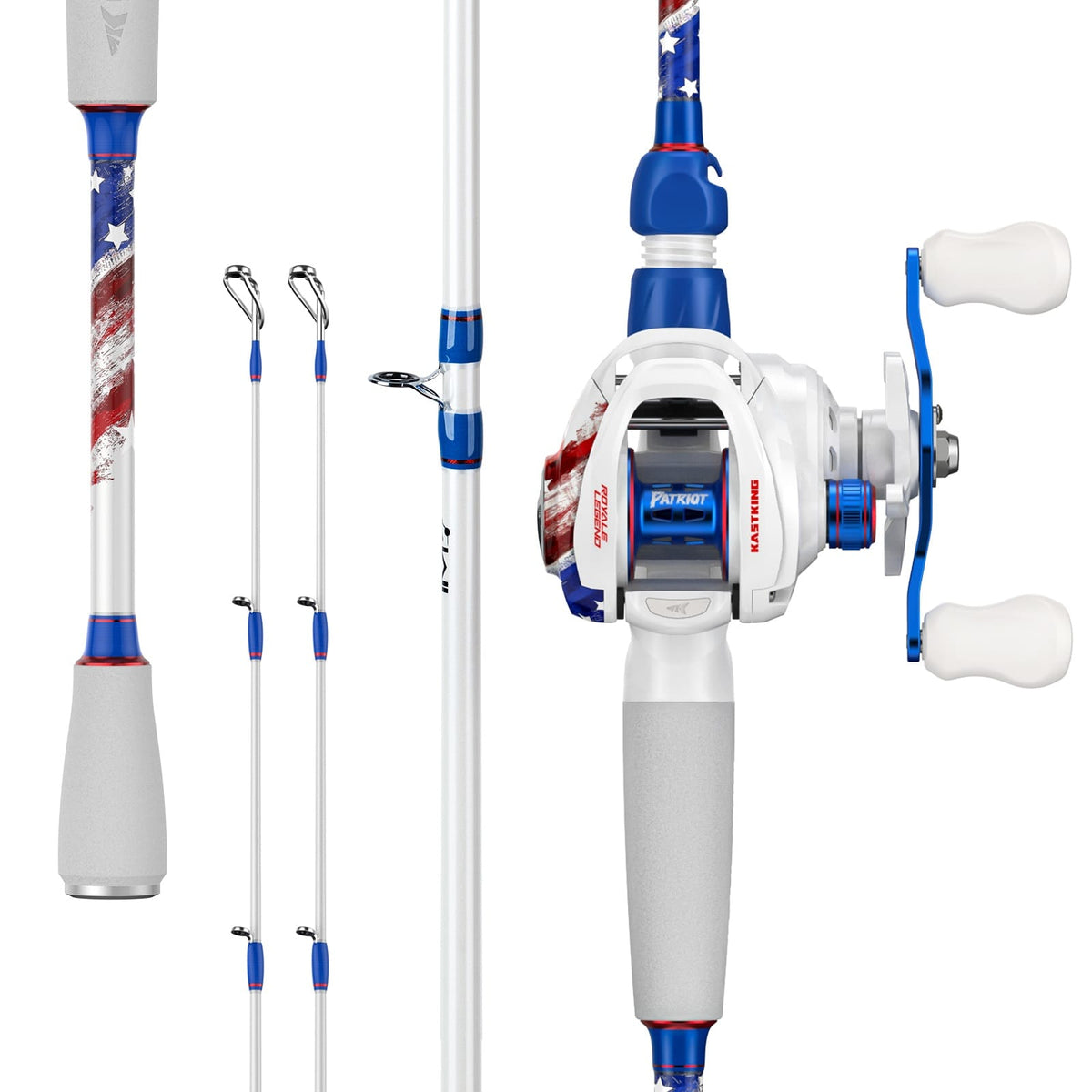KastKing Royale Legend Patriot Twin-Tip Baitcaster Rod and Reel Combo by KastKing