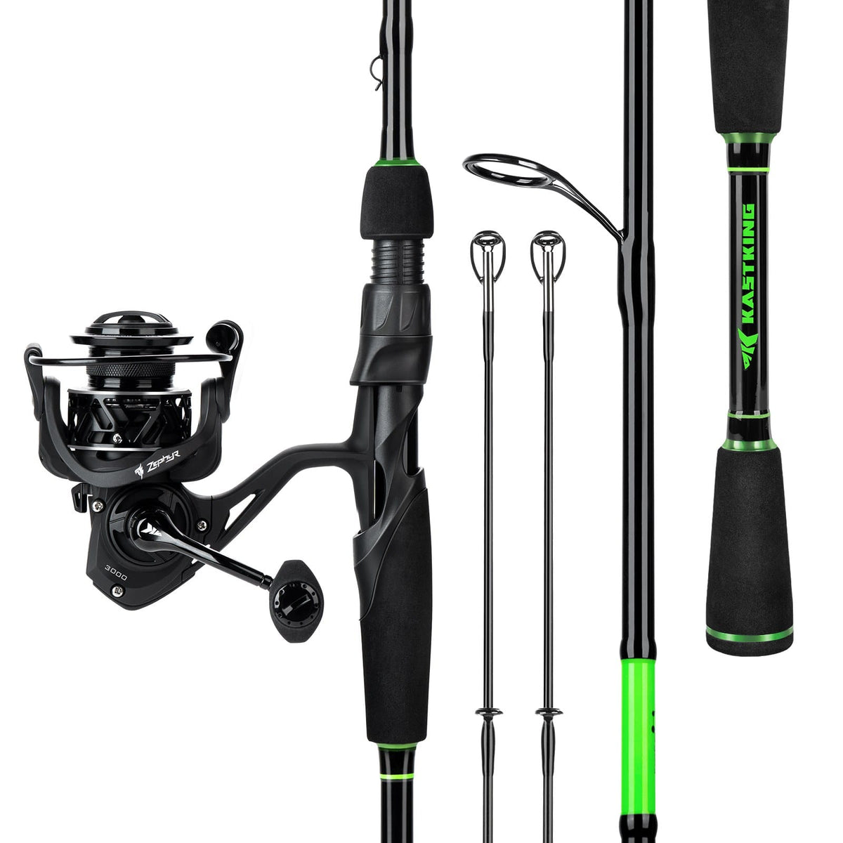 KastKing Zephyr Dual-tip Spinning Fishing Rod and Reel Combo product image 2
