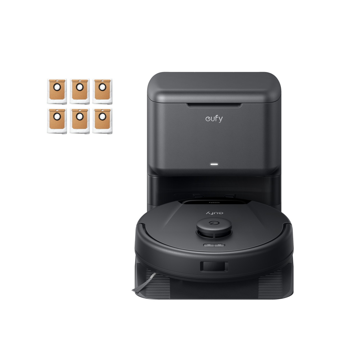 eufy L60 with Self-Empty Station (Renewed) + 6 Pack Dust Bag Black