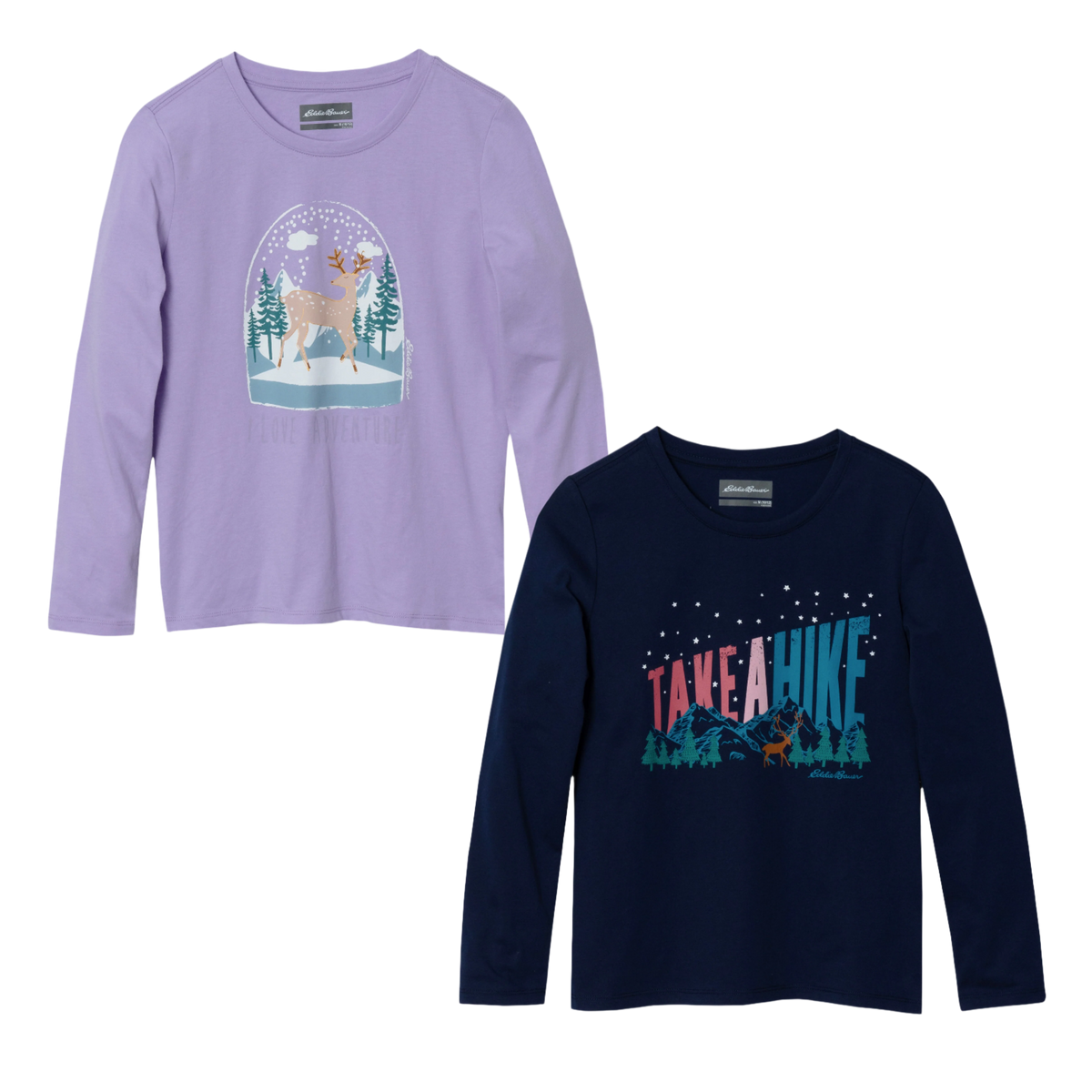 Eddie Bauer Girls Graphic Long-Sleeve T-Shirt - 2 Pack alternate view 3