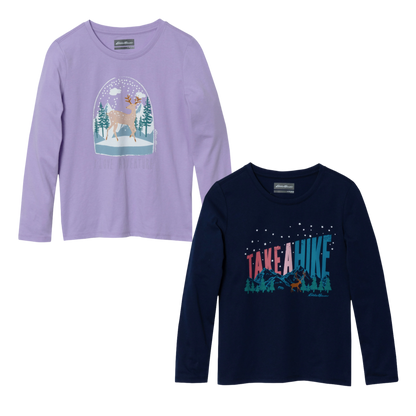 Eddie Bauer Girls Graphic Long-Sleeve T-Shirt - 2 Pack alternate view 3
