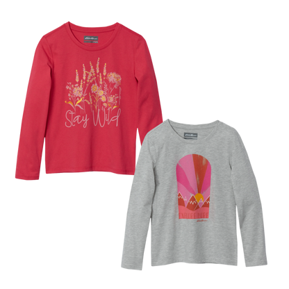 Eddie Bauer Girls Graphic Long-Sleeve T-Shirt - 2 Pack alternate view 2