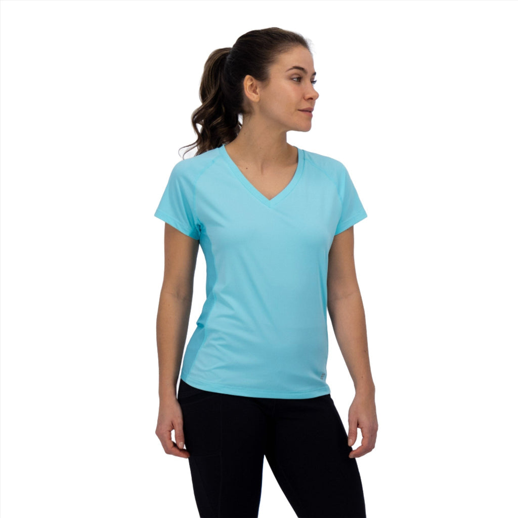 Women's Cooling V-Neck Shirt - Sky by Fieldsheer