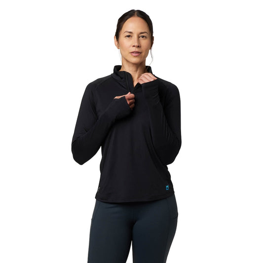 Women's Cooling 1/4 Zip LS Shirt - Black by Fieldsheer