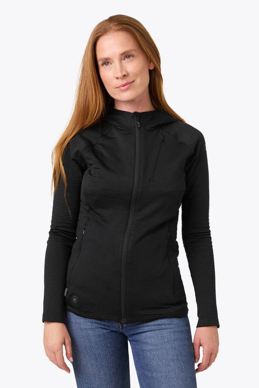 Element Mid-Layer Full Zip Hoodie Women's - Black by Fieldsheer