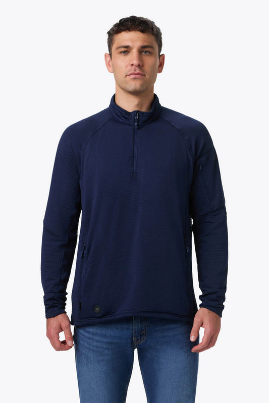Element Heated Mid-Layer 1/4 Zip Men's - Blue by Fieldsheer