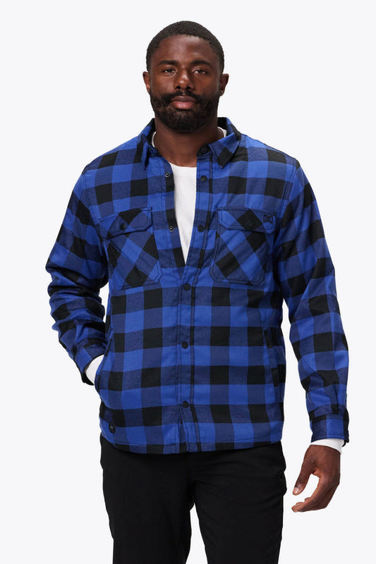 Heated Flannel Jacket Men's - Blue by Fieldsheer