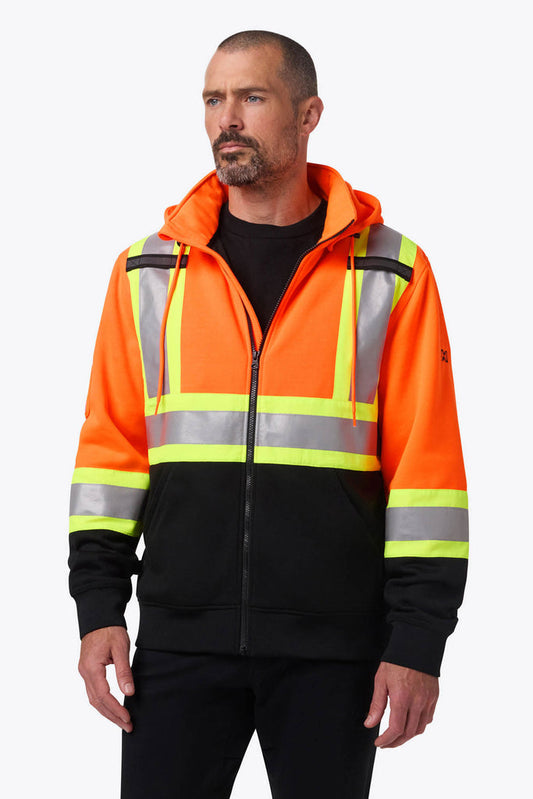 Hi-Vis Zip Front Hoodie CSA / ANSI Men's - Hi-Vis by Fieldsheer