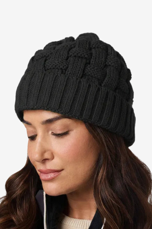 Heated Cable Knit Beanie - Black by Fieldsheer