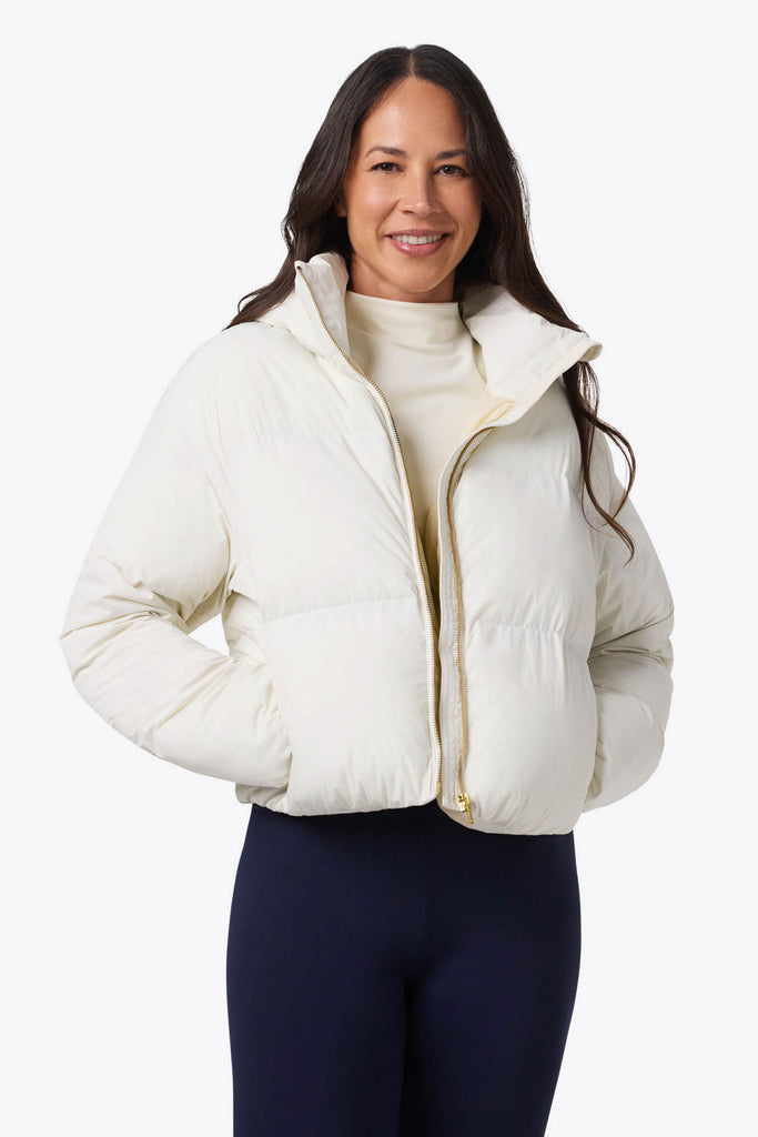 Cloud IX Crop Puffer Heated Jacket Women's - Cream by Fieldsheer