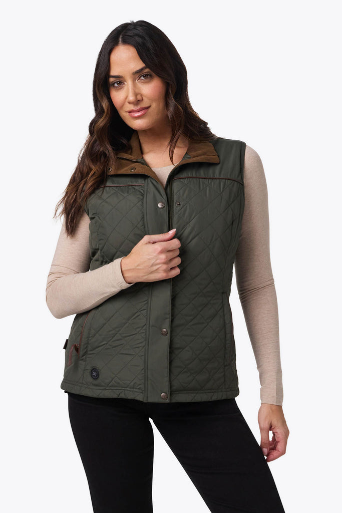 Duke Heated Vest Women's - Forest Green by Fieldsheer