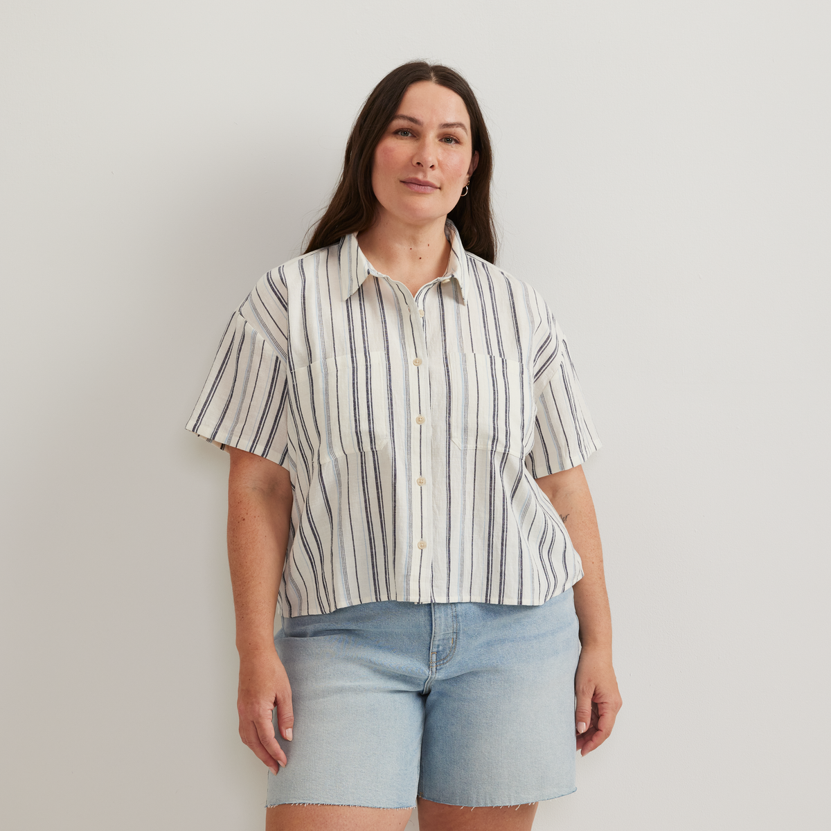 Eddie Bauer Women's Destination Utility Shirt - Crinkle Stripe alternate view 1