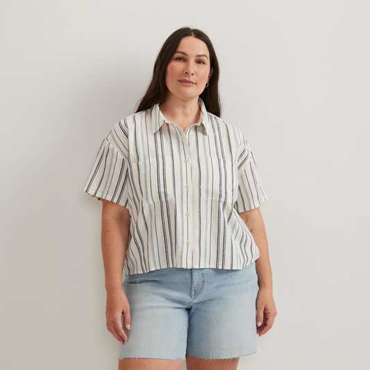 Eddie Bauer Women's Destination Utility Shirt - Crinkle Stripe alternate view 1