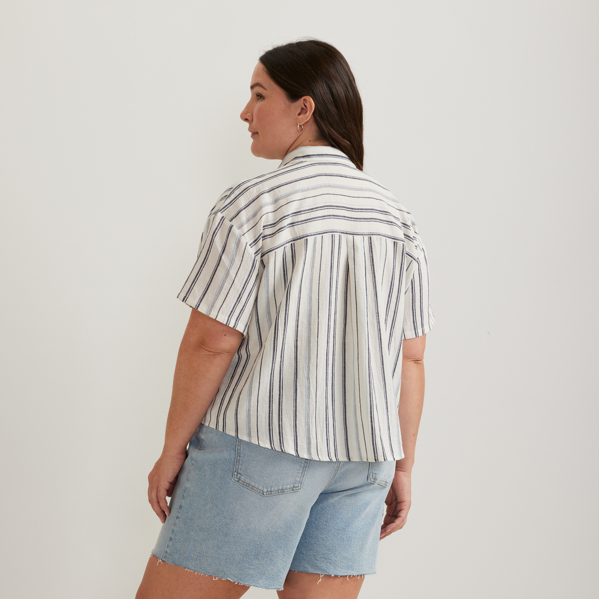 Eddie Bauer Women's Destination Utility Shirt - Crinkle Stripe alternate view 3