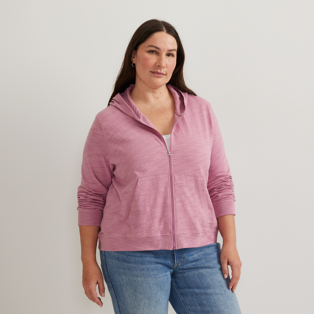Eddie Bauer Women's Waverly Cotton Slub Full-Zip Sweatshirt alternate view 2