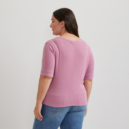 Eddie Bauer Women's Softline Short-Sleeve Ribbed Henley alternate view 3