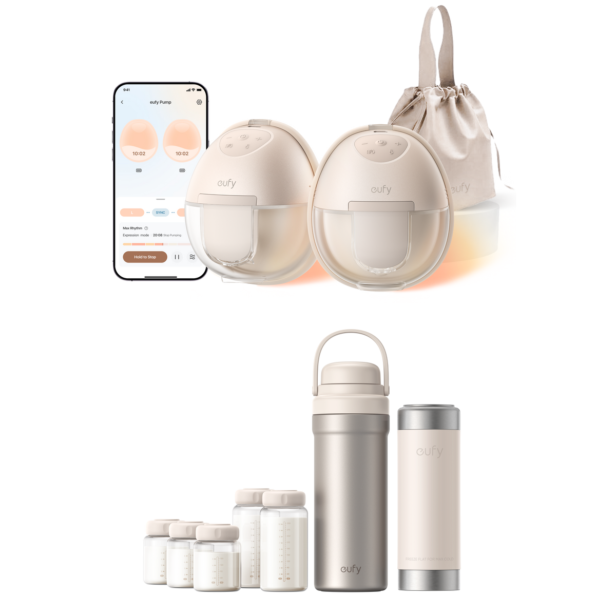 eufy Wearable Breast Pump S1 & Portable Milk Cooler E10 eufy Wearable Breast Pump S1 Pro & Portable Milk Cooler E10