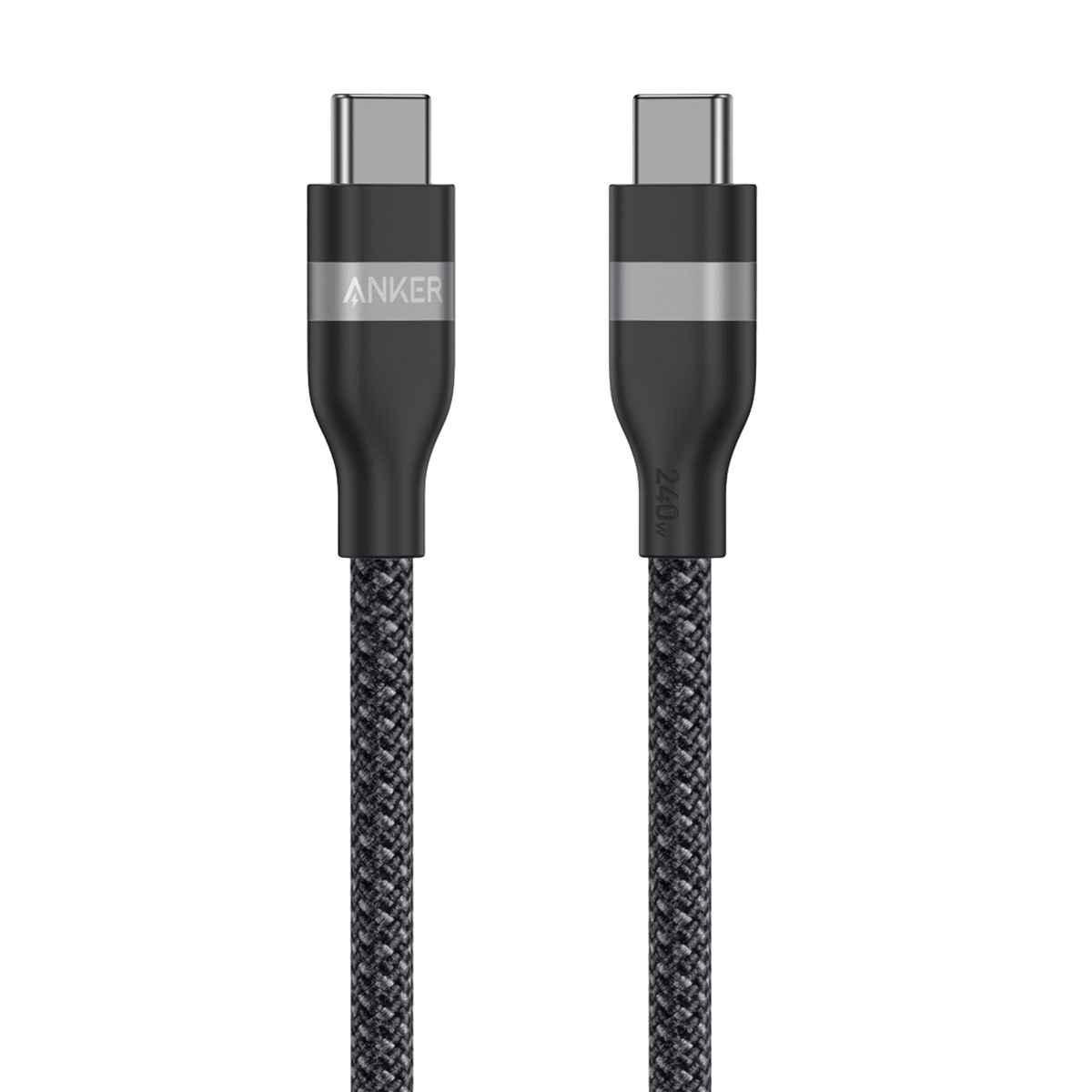 Anker USB-C to USB-C Cable (3 ft / 6 ft, 240W, Upcycled-Braided) 3 ft / Black Stone