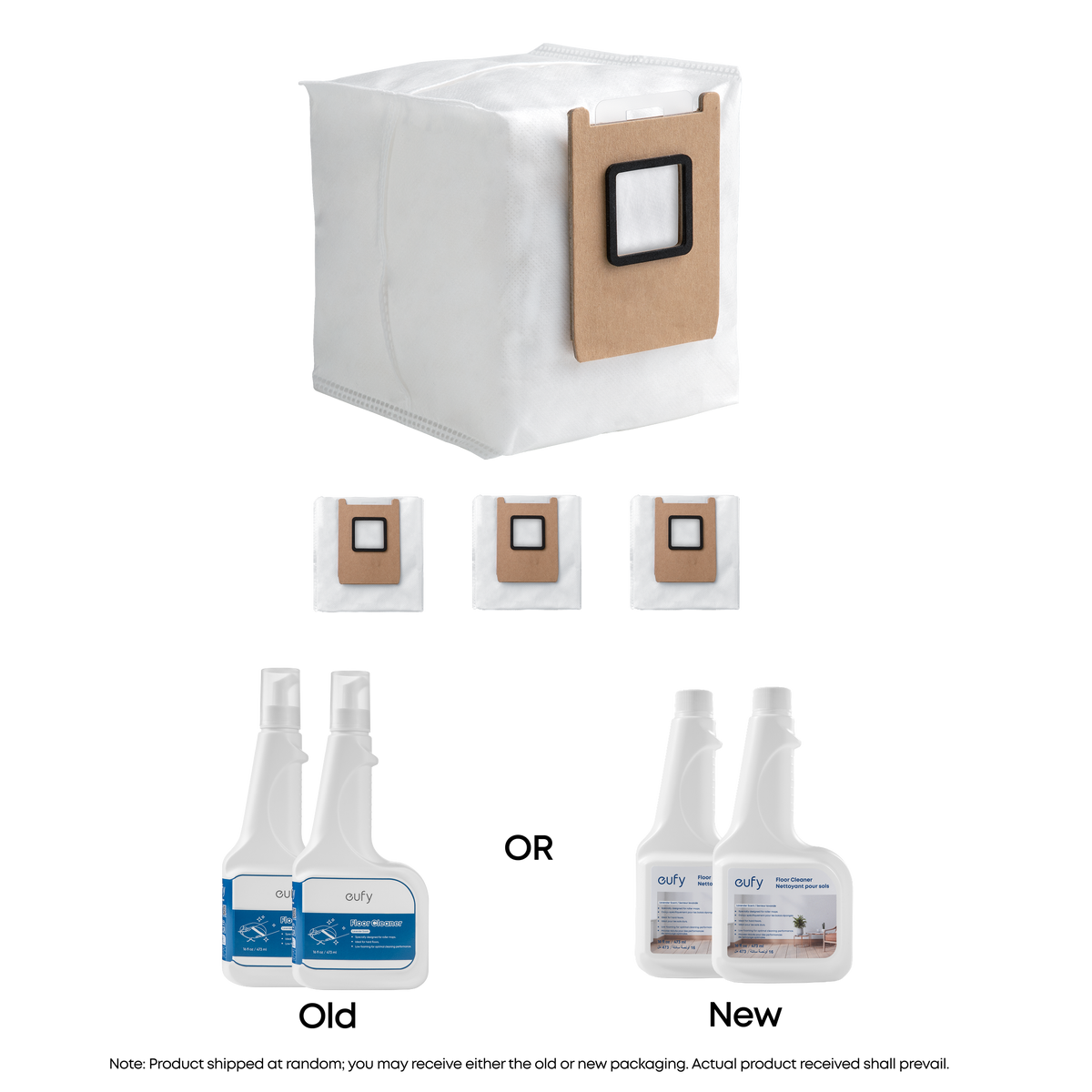 eufy Dust Bag, 3 pieces, 3L + eufy Floor Cleaner, Ready to Use, 473 ml Compatible with C28