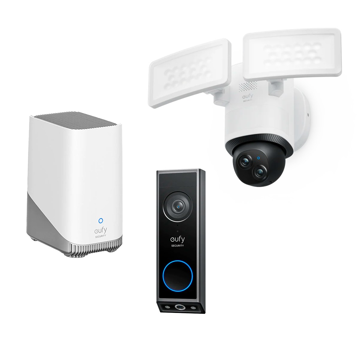 Video Doorbell E340 + Floodlight Camera E340 + eufy Homebase™ 3 BUNDLE
