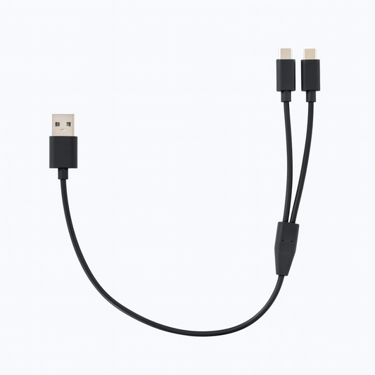 USB to USB-C Split Cable, 1M, Black, Polybag by Fieldsheer