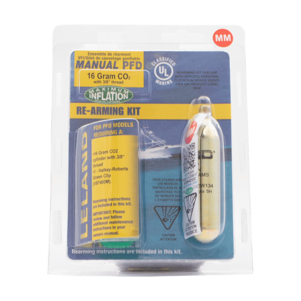 Manual PFD Belt Rearming Kit 16g by Leland, available through BOTE
