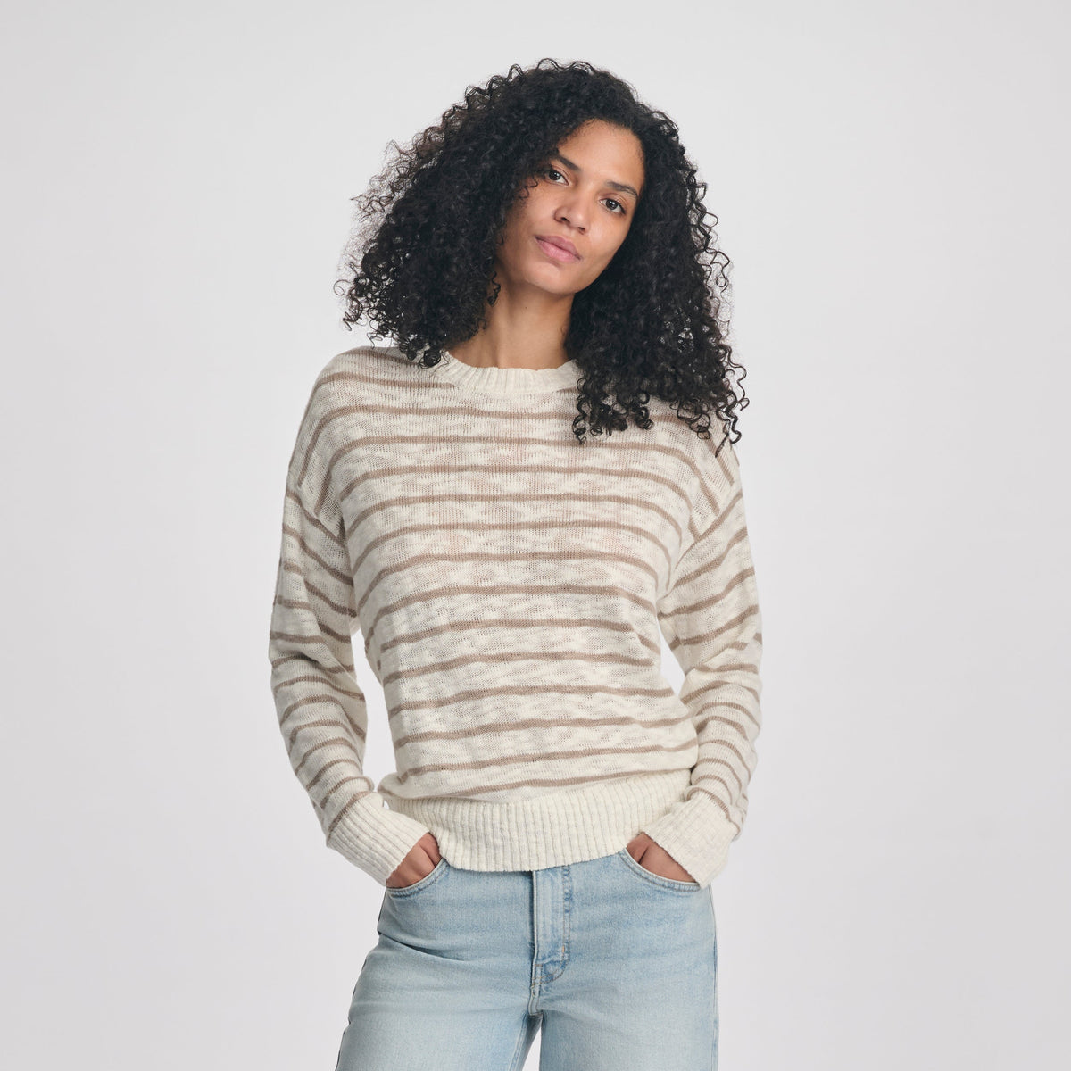 Eddie Bauer Women's Slub Stripe Crew Neck Sweater product image