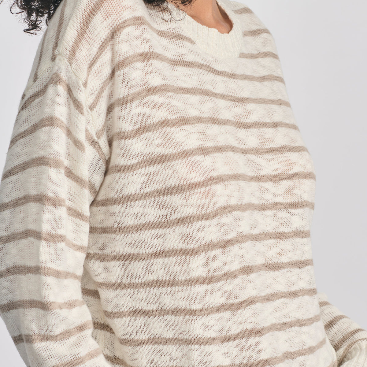 Eddie Bauer Women's Slub Stripe Crew Neck Sweater alternate view 2