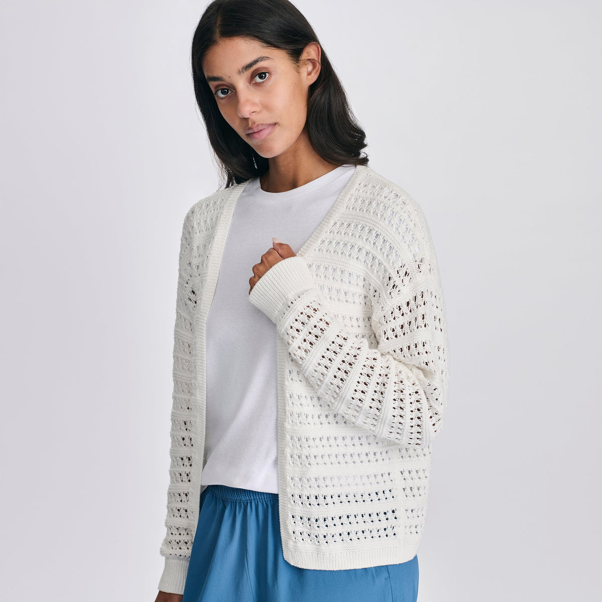 Eddie Bauer Women's Open Stitch Cardigan alternate view 2