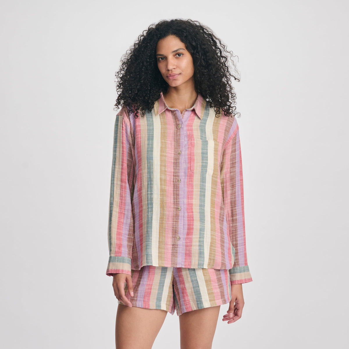 Eddie Bauer Women's Woven Stripe Cotton Long Sleeve Shirt product image
