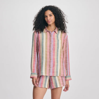Eddie Bauer Women's Woven Stripe Cotton Long Sleeve Shirt product image