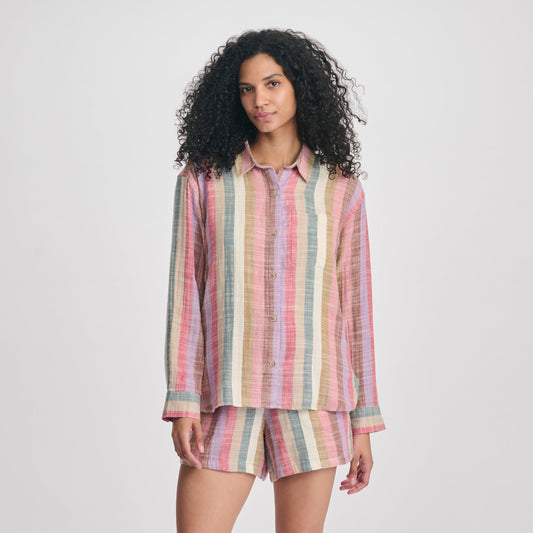 Eddie Bauer Women's Woven Stripe Cotton Long Sleeve Shirt product image