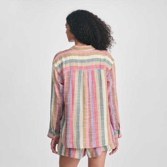 Eddie Bauer Women's Woven Stripe Cotton Long Sleeve Shirt alternate view 1