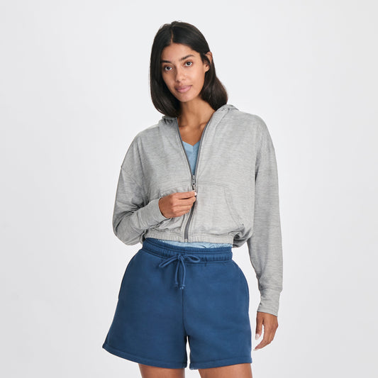 Eddie Bauer Women's Sightseer Cropped Full-Zip Hoodie alternate view 1